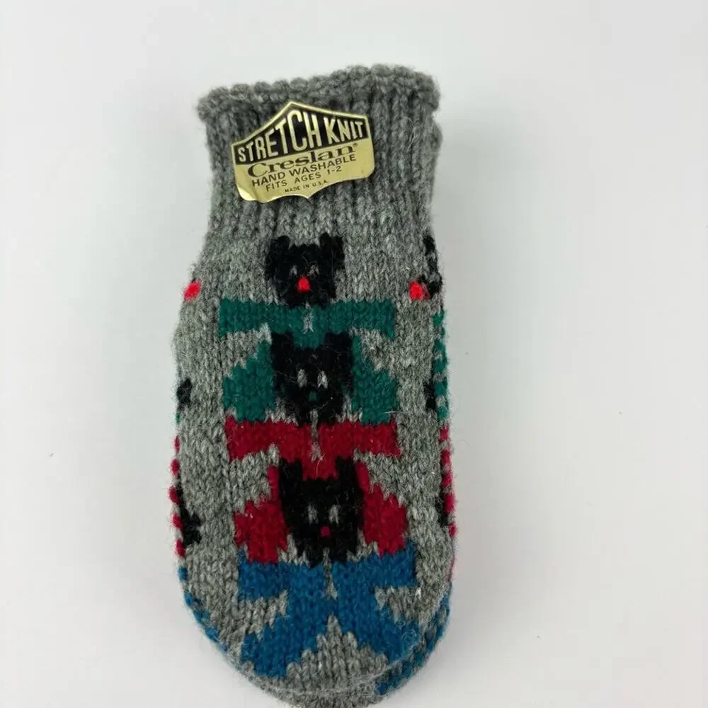 Vintage 60’s Creslan Kids Mittens NWT Deadstock